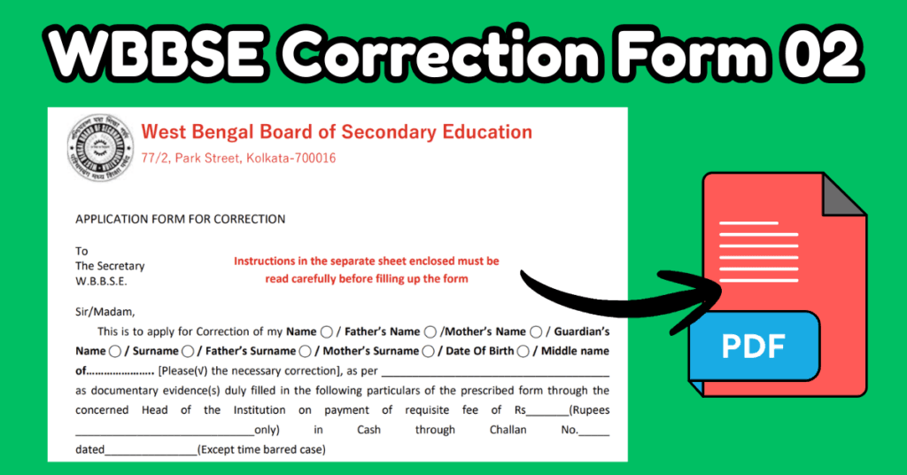 WBBSE Correction Form 02